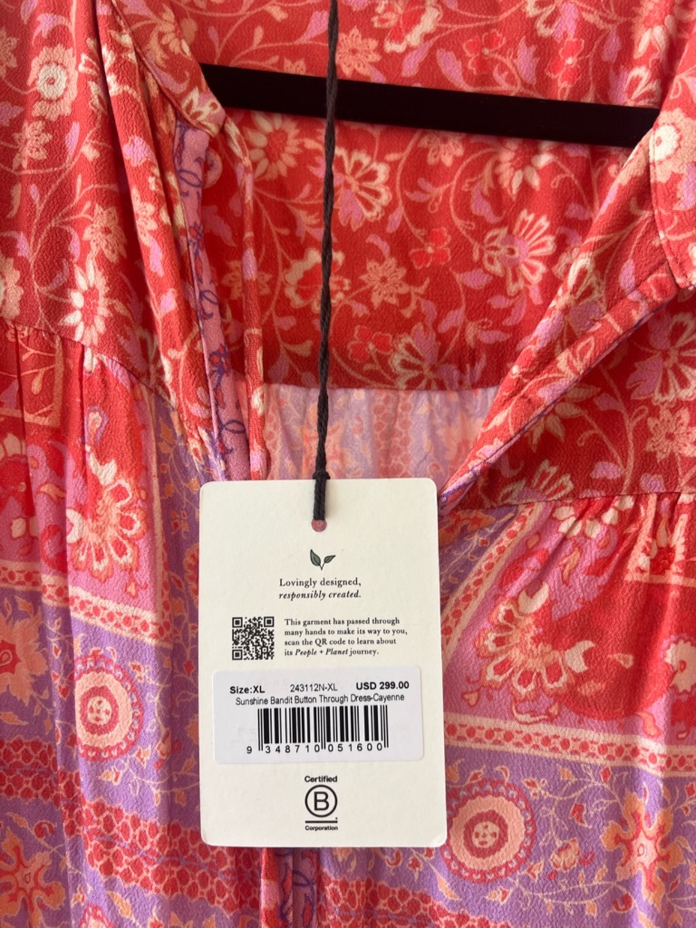 Spell Coral and Lavender Floral Maxi Dress - Picture 4 of 6